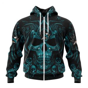 Personalized NHL San Jose Sharks Special Design With Skull Art Hoodie