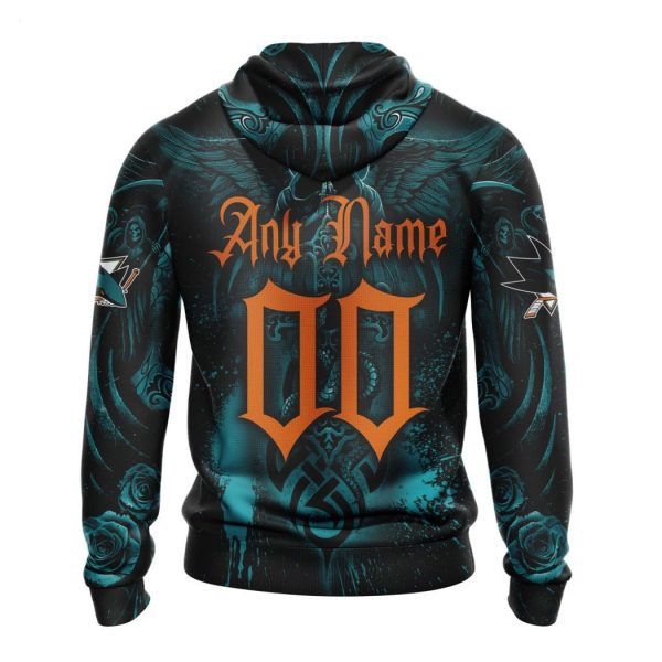 Personalized NHL San Jose Sharks Special Design With Skull Art Hoodie