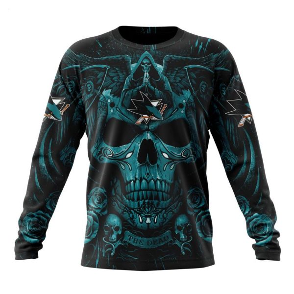 Personalized NHL San Jose Sharks Special Design With Skull Art Hoodie