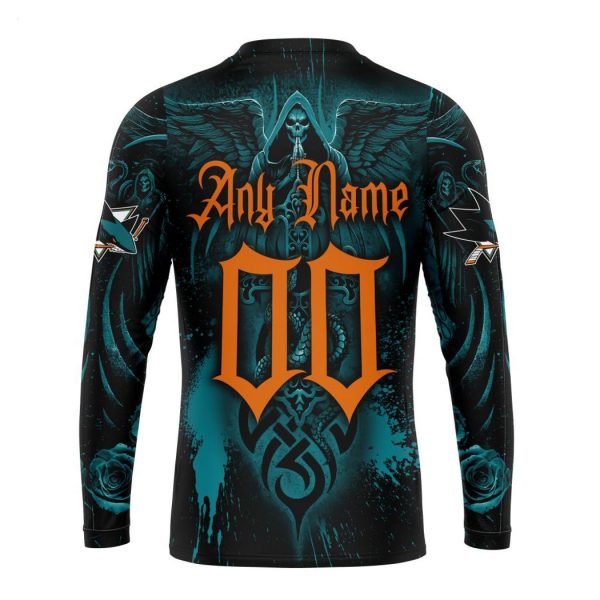 Personalized NHL San Jose Sharks Special Design With Skull Art Hoodie