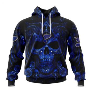 Personalized NHL St Louis Blues Special Design With Skull Art Hoodie