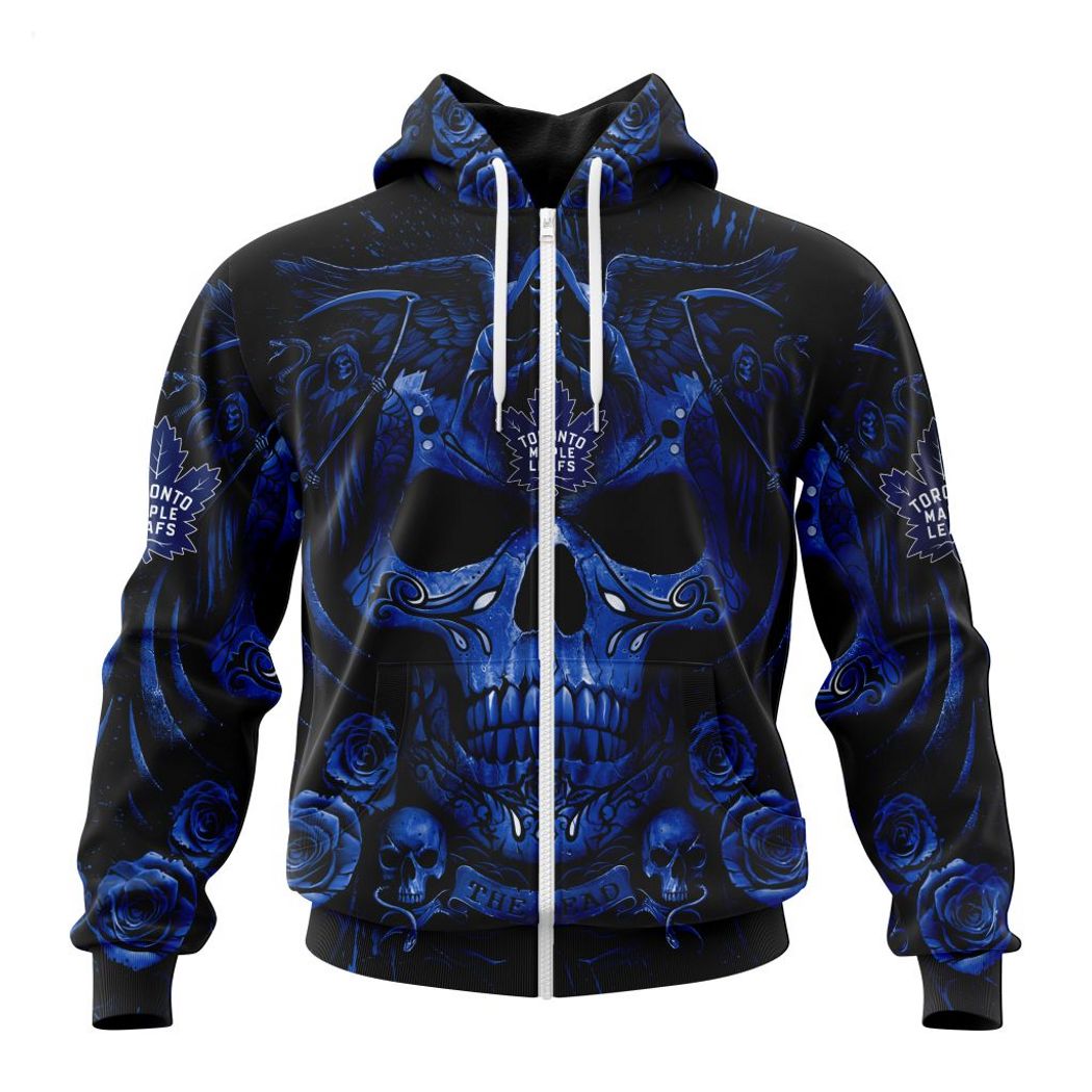 Personalized NHL Toronto Maple Leafs Special Design With Skull Art Hoodie -  Torunstyle