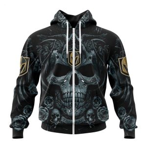 Personalized NHL Vegas Golden Knights Special Design With Skull Art Hoodie