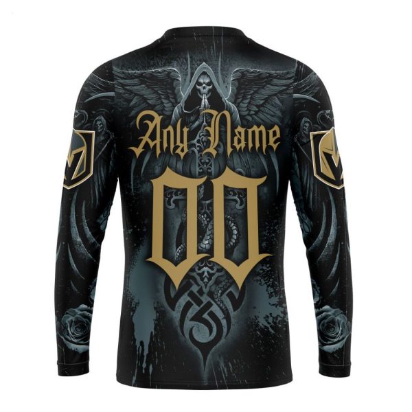 Personalized NHL Vegas Golden Knights Special Design With Skull Art Hoodie