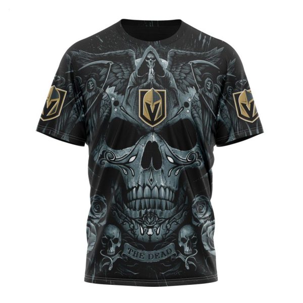 Personalized NHL Vegas Golden Knights Special Design With Skull Art Hoodie