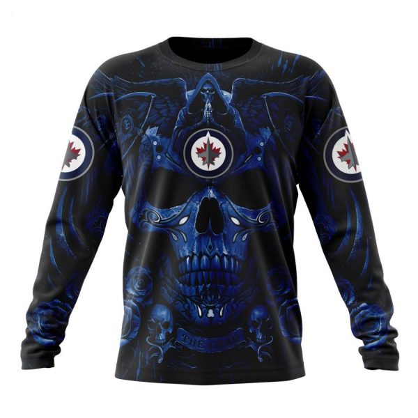 Personalized NHL Winnipeg Jets Special Design With Skull Art Hoodie