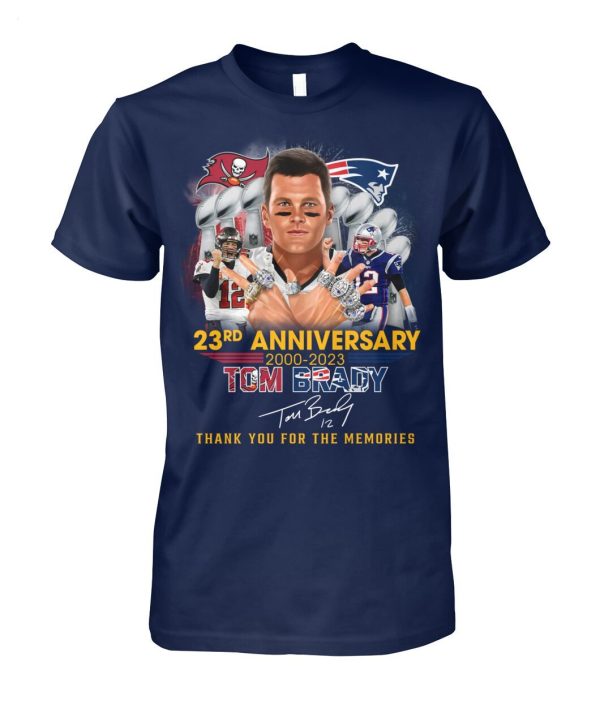 23rd Anniversary 2000 – 2023 Tom Brady Thank You For The Memories T-Shirt