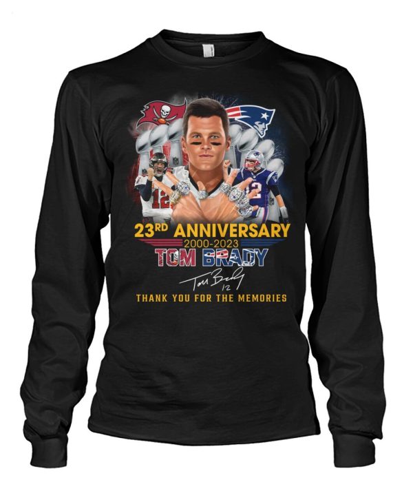 23rd Anniversary 2000 – 2023 Tom Brady Thank You For The Memories T-Shirt