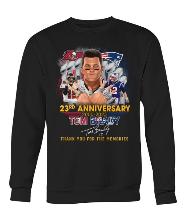 23rd Anniversary 2000 – 2023 Tom Brady Thank You For The Memories T-Shirt