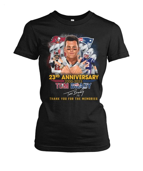 23rd Anniversary 2000 – 2023 Tom Brady Thank You For The Memories T-Shirt