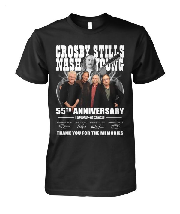 Crosby, Stills, Nash & Young 55th Anniversary 1968 – 2023 Thank You For The Memories T-Shirt