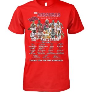 The Arkansas Razorbacks 100th Anniversary 1923 – 2023 Thank You For The Memories T-Shirt