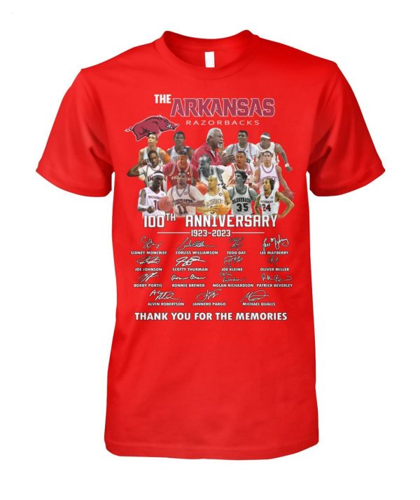 The Arkansas Razorbacks 100th Anniversary 1923 – 2023 Thank You For The Memories T-Shirt