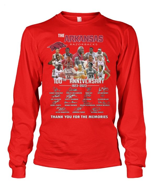 The Arkansas Razorbacks 100th Anniversary 1923 – 2023 Thank You For The Memories T-Shirt