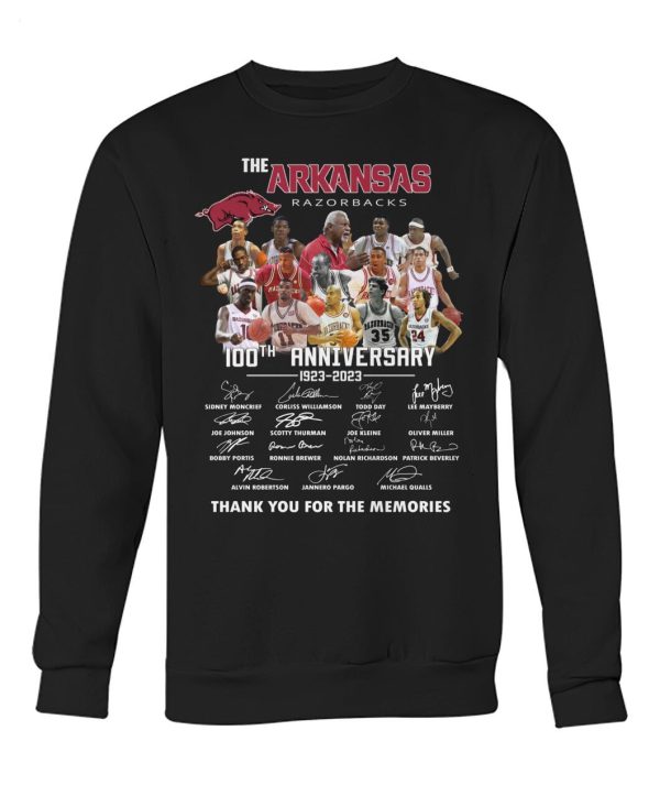 The Arkansas Razorbacks 100th Anniversary 1923 – 2023 Thank You For The Memories T-Shirt