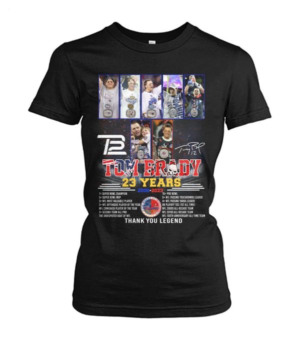 Tom Brady 23 Years Of 2000 – 2023 Thank You Legend T-Shirt