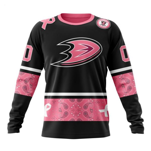 NHL Anaheim Ducks Personalized Specialized Design In Classic Style With Paisley! WE WEAR PINK BREAST CANCER Hoodie