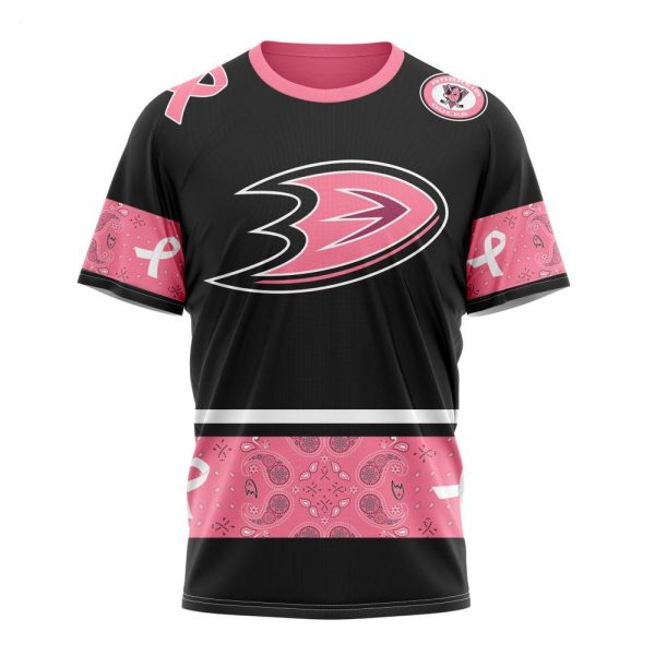 NHL Anaheim Ducks Personalized Specialized Design In Classic Style With Paisley! WE WEAR PINK BREAST CANCER Hoodie