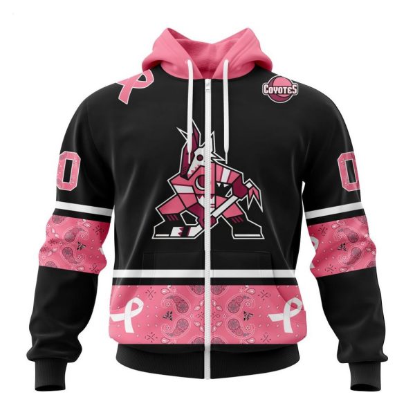 NHL Arizona Coyotes Personalized Specialized Design In Classic Style With Paisley! WE WEAR PINK BREAST CANCER Hoodie