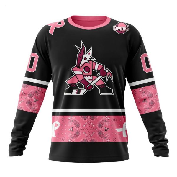 NHL Arizona Coyotes Personalized Specialized Design In Classic Style With Paisley! WE WEAR PINK BREAST CANCER Hoodie