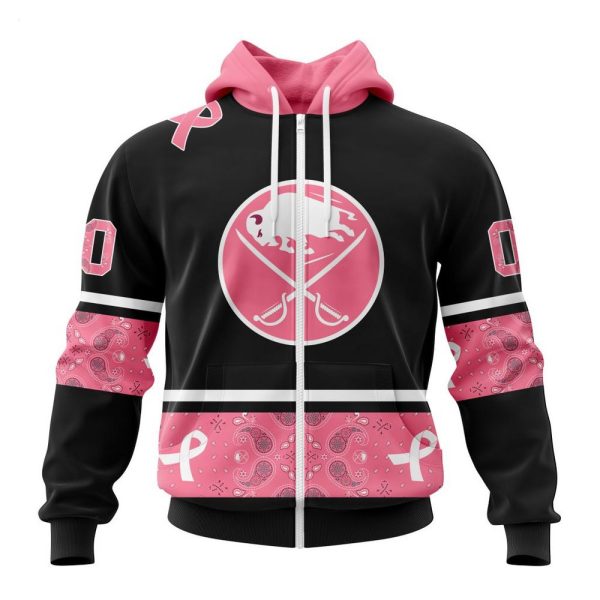 NHL Buffalo Sabres Personalized Specialized Design In Classic Style With Paisley! WE WEAR PINK BREAST CANCER Hoodie