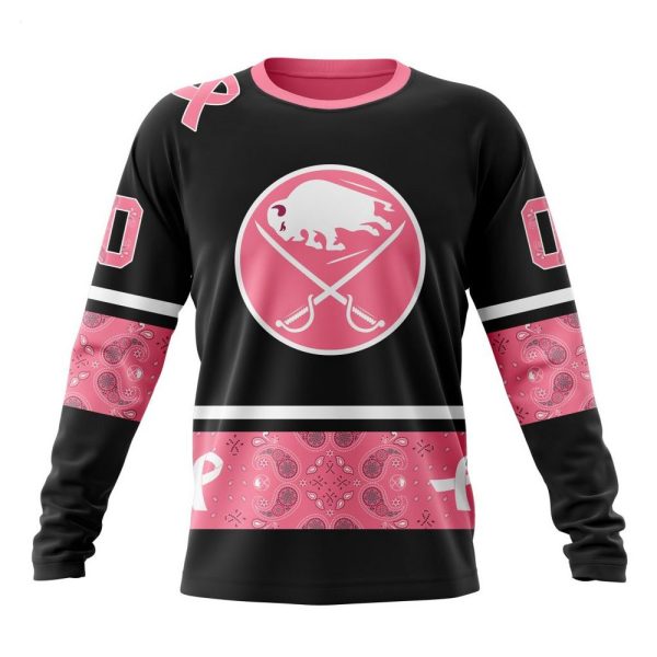 NHL Buffalo Sabres Personalized Specialized Design In Classic Style With Paisley! WE WEAR PINK BREAST CANCER Hoodie