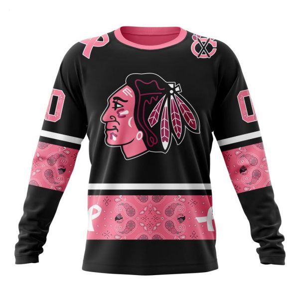 NHL Chicago BlackHawks Personalized Specialized Design In Classic Style With Paisley! WE WEAR PINK BREAST CANCER Hoodie