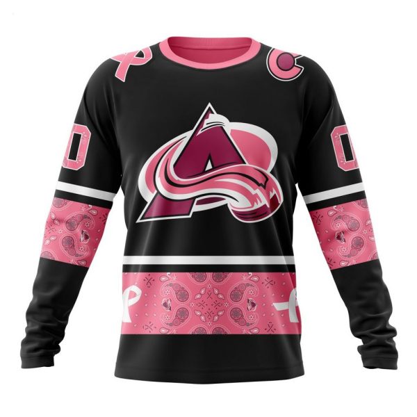 NHL Colorado Avalanche Personalized Specialized Design In Classic Style With Paisley! WE WEAR PINK BREAST CANCER Hoodie