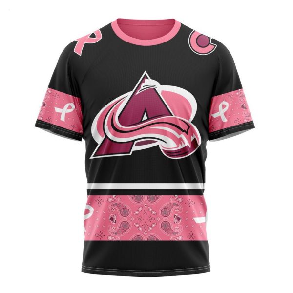 NHL Colorado Avalanche Personalized Specialized Design In Classic Style With Paisley! WE WEAR PINK BREAST CANCER Hoodie