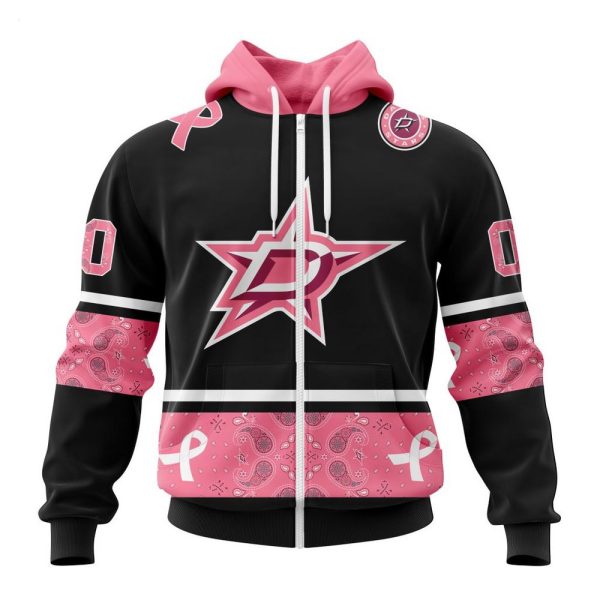 NHL Dallas Stars Personalized Specialized Design In Classic Style With Paisley! WE WEAR PINK BREAST CANCER Hoodie