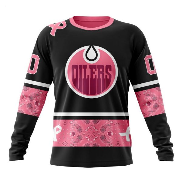 NHL Edmonton Oilers Personalized Specialized Design In Classic Style With Paisley! WE WEAR PINK BREAST CANCER Hoodie