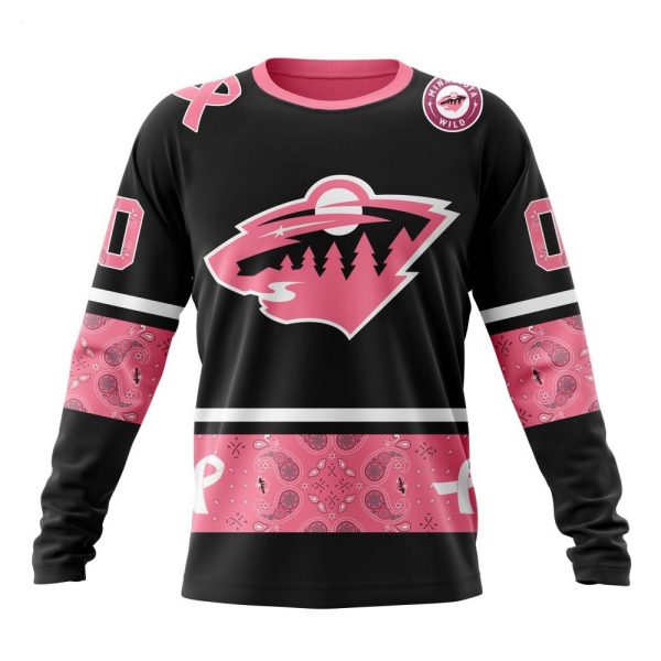 NHL Minnesota Wild Personalized Specialized Design In Classic Style With Paisley! WE WEAR PINK BREAST CANCER Hoodie