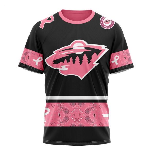 NHL Minnesota Wild Personalized Specialized Design In Classic Style With Paisley! WE WEAR PINK BREAST CANCER Hoodie