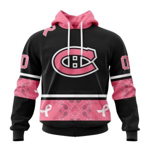 NHL Montreal Canadiens Personalized Specialized Design In Classic Style With Paisley! WE WEAR PINK BREAST CANCER Hoodie