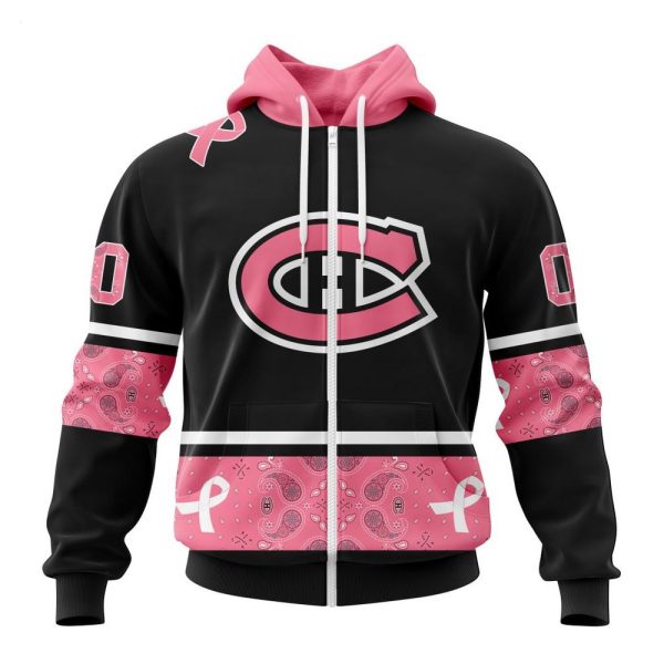 NHL Montreal Canadiens Personalized Specialized Design In Classic Style With Paisley! WE WEAR PINK BREAST CANCER Hoodie