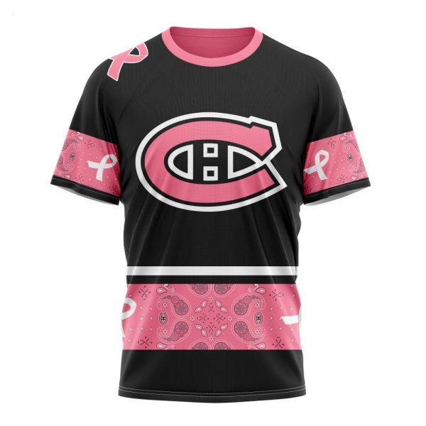 NHL Montreal Canadiens Personalized Specialized Design In Classic Style With Paisley! WE WEAR PINK BREAST CANCER Hoodie