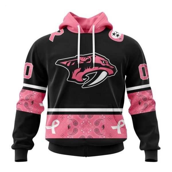 NHL Nashville Predators Personalized Specialized Design In Classic Style With Paisley! WE WEAR PINK BREAST CANCER Hoodie