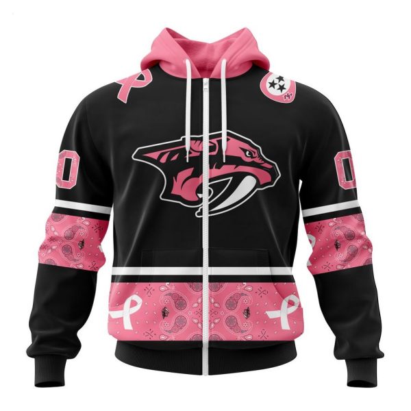 NHL Nashville Predators Personalized Specialized Design In Classic Style With Paisley! WE WEAR PINK BREAST CANCER Hoodie