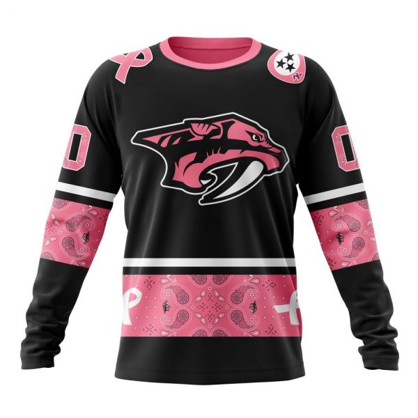 NHL Nashville Predators Personalized Specialized Design In Classic Style With Paisley! WE WEAR PINK BREAST CANCER Hoodie