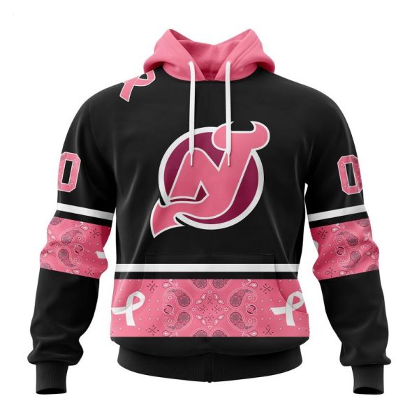 NHL New Jersey Devils Personalized Specialized Design In Classic Style With Paisley! WE WEAR PINK BREAST CANCER Hoodie