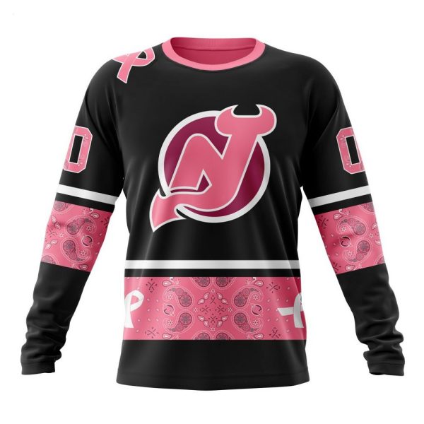 NHL New Jersey Devils Personalized Specialized Design In Classic Style With Paisley! WE WEAR PINK BREAST CANCER Hoodie