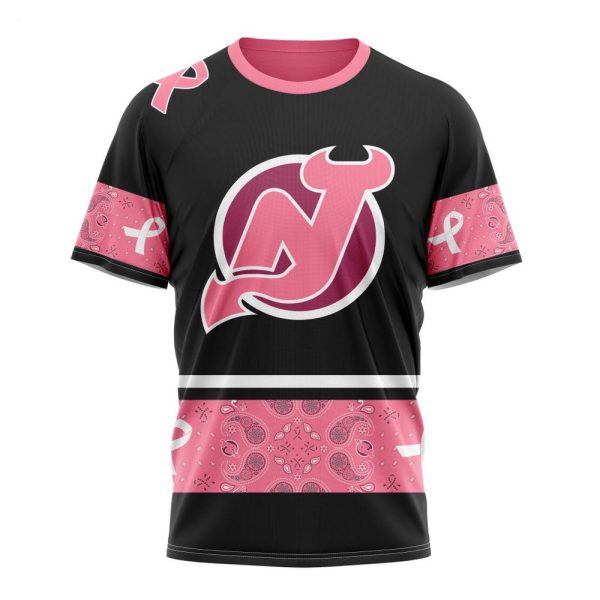 NHL New Jersey Devils Personalized Specialized Design In Classic Style With Paisley! WE WEAR PINK BREAST CANCER Hoodie