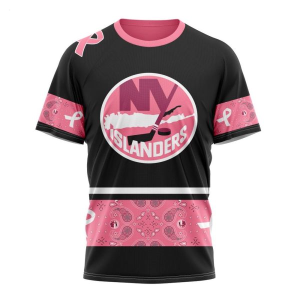 NHL New York Islanders Personalized Specialized Design In Classic Style With Paisley! WE WEAR PINK BREAST CANCER Hoodie