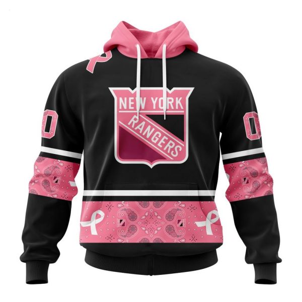 NHL New York Rangers Personalized Specialized Design In Classic Style With Paisley! WE WEAR PINK BREAST CANCER Hoodie