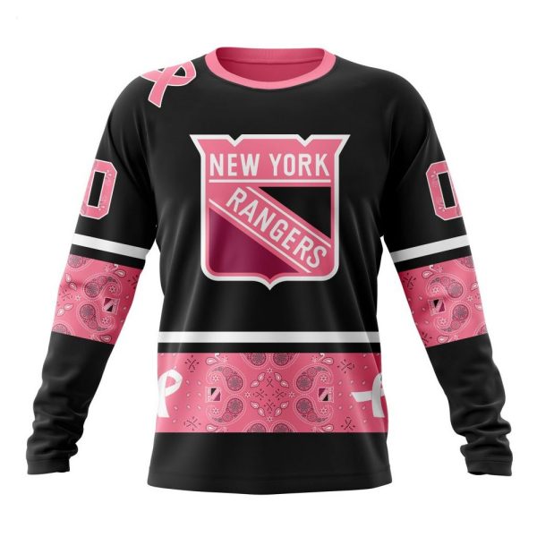 NHL New York Rangers Personalized Specialized Design In Classic Style With Paisley! WE WEAR PINK BREAST CANCER Hoodie