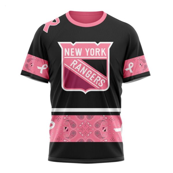 NHL New York Rangers Personalized Specialized Design In Classic Style With Paisley! WE WEAR PINK BREAST CANCER Hoodie