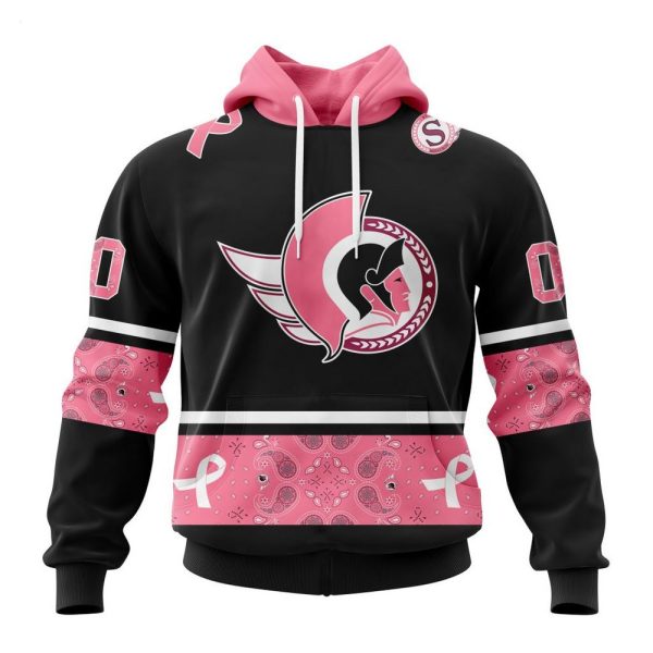 NHL Ottawa Senators Personalized Specialized Design In Classic Style With Paisley! WE WEAR PINK BREAST CANCER Hoodie