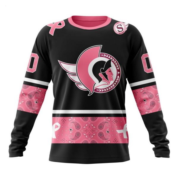 NHL Ottawa Senators Personalized Specialized Design In Classic Style With Paisley! WE WEAR PINK BREAST CANCER Hoodie