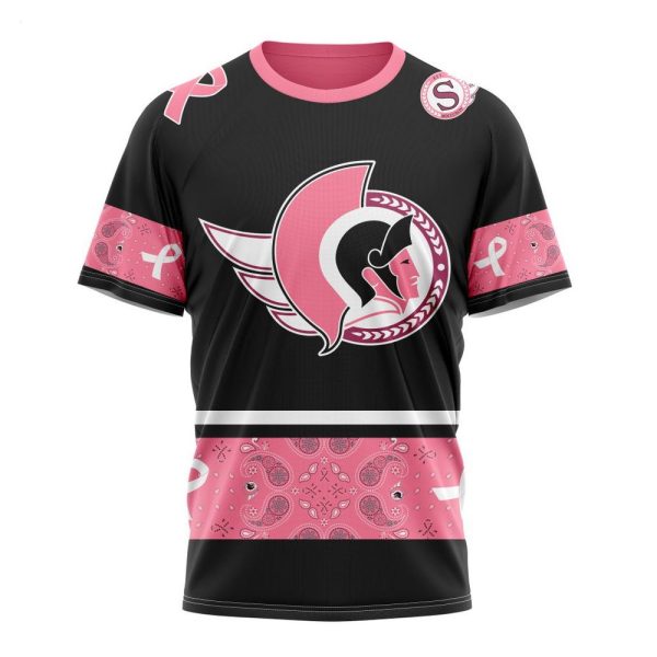 NHL Ottawa Senators Personalized Specialized Design In Classic Style With Paisley! WE WEAR PINK BREAST CANCER Hoodie