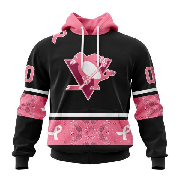 NHL Pittsburgh Penguins Personalized Specialized Design In Classic Style With Paisley! WE WEAR PINK BREAST CANCER Hoodie